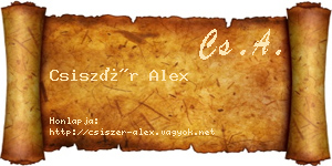 Csiszér Alex névjegykártya