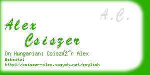 alex csiszer business card